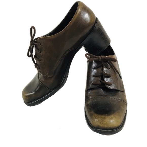 Vintage Nine West Brown Block Heels Loafers- 7.5 - Picture 2 of 8